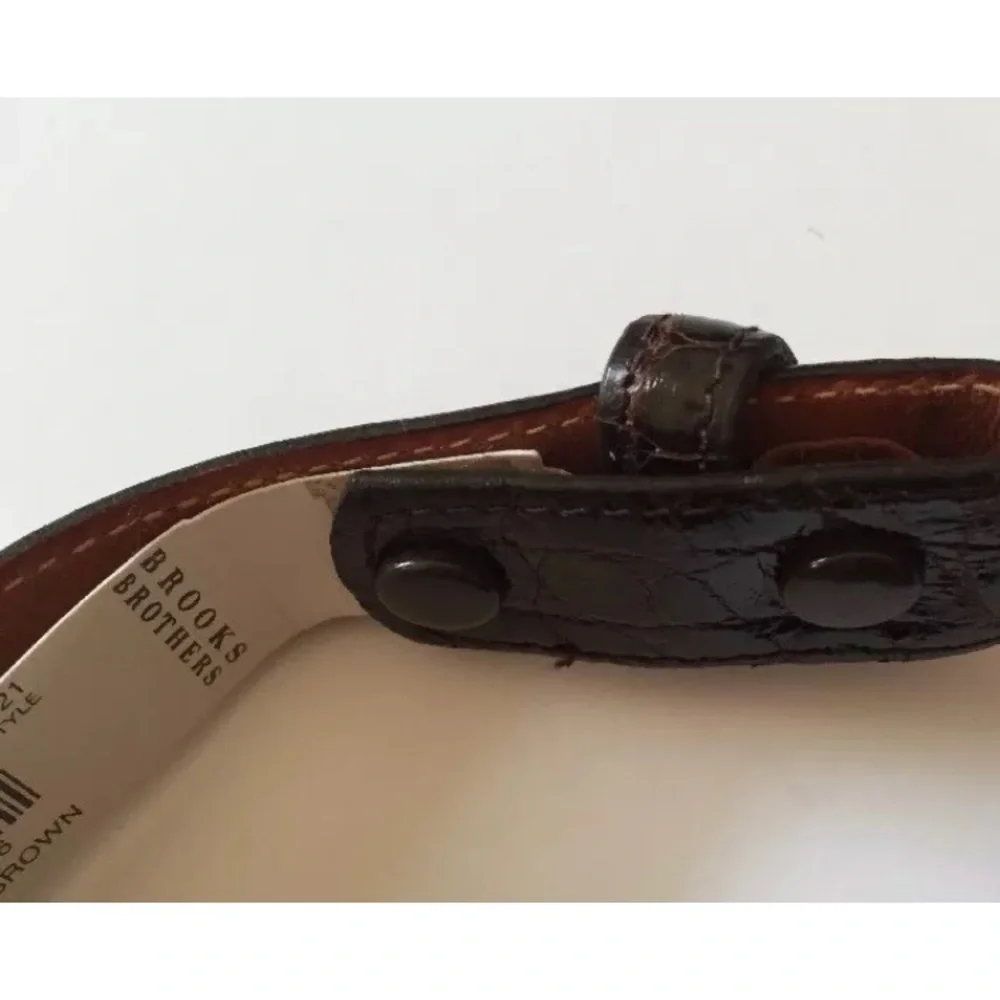 Brooks Brothers authentic alligator leather belt strap
